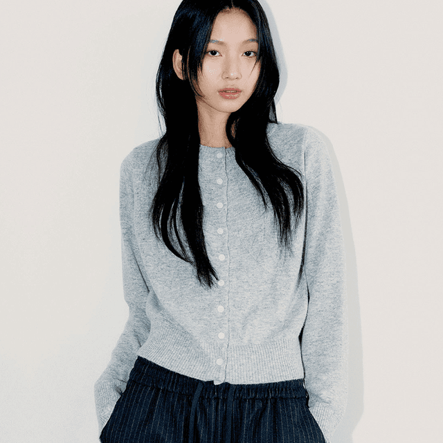 [OAFISH] Merino Wool Basic Cardigan, Melange