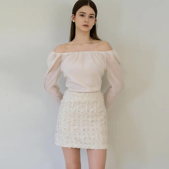 Lautre Monet flower beige skirt