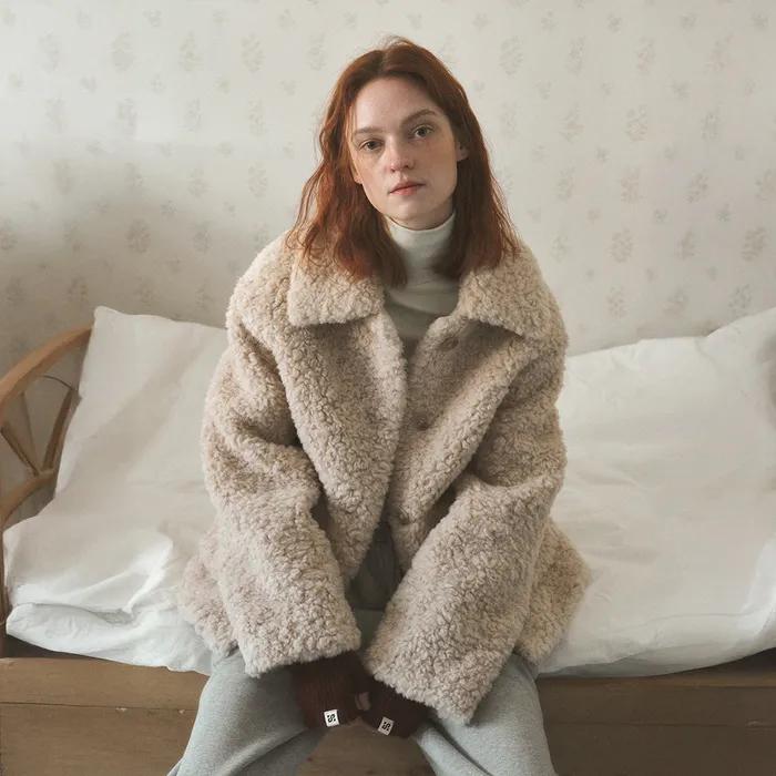 테디 퍼 자켓_베이지