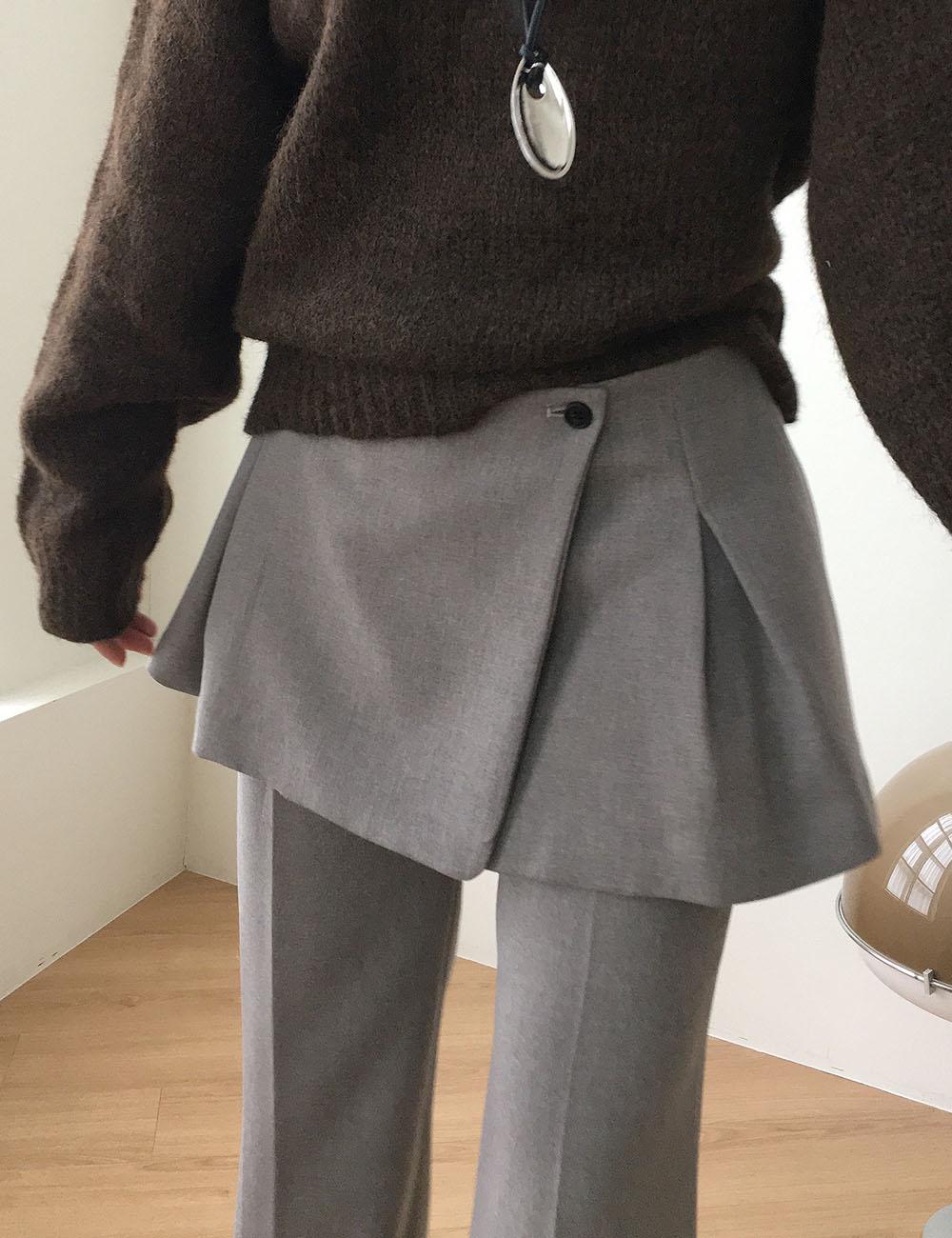 켄트 랩 스커트 레이어드 팬츠 (2color)