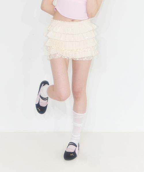 캉캉 프릴 스커트 팬츠 아이보리