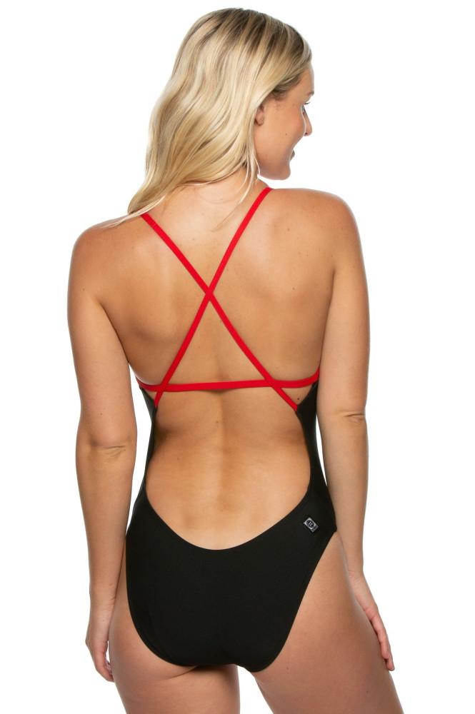 졸린 멜빈 픽스백 콘트라스트 블랙/레드 JOLYN MELBIN ONESIE - CONTRASTS - Black & Red