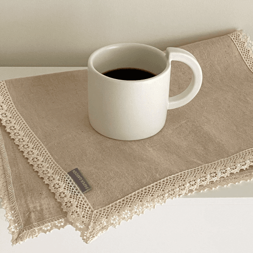 [블랙라벨] 베이지 레이스 테이블 매트