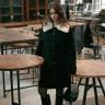 PERRIS wool handmade half coat_BLACK