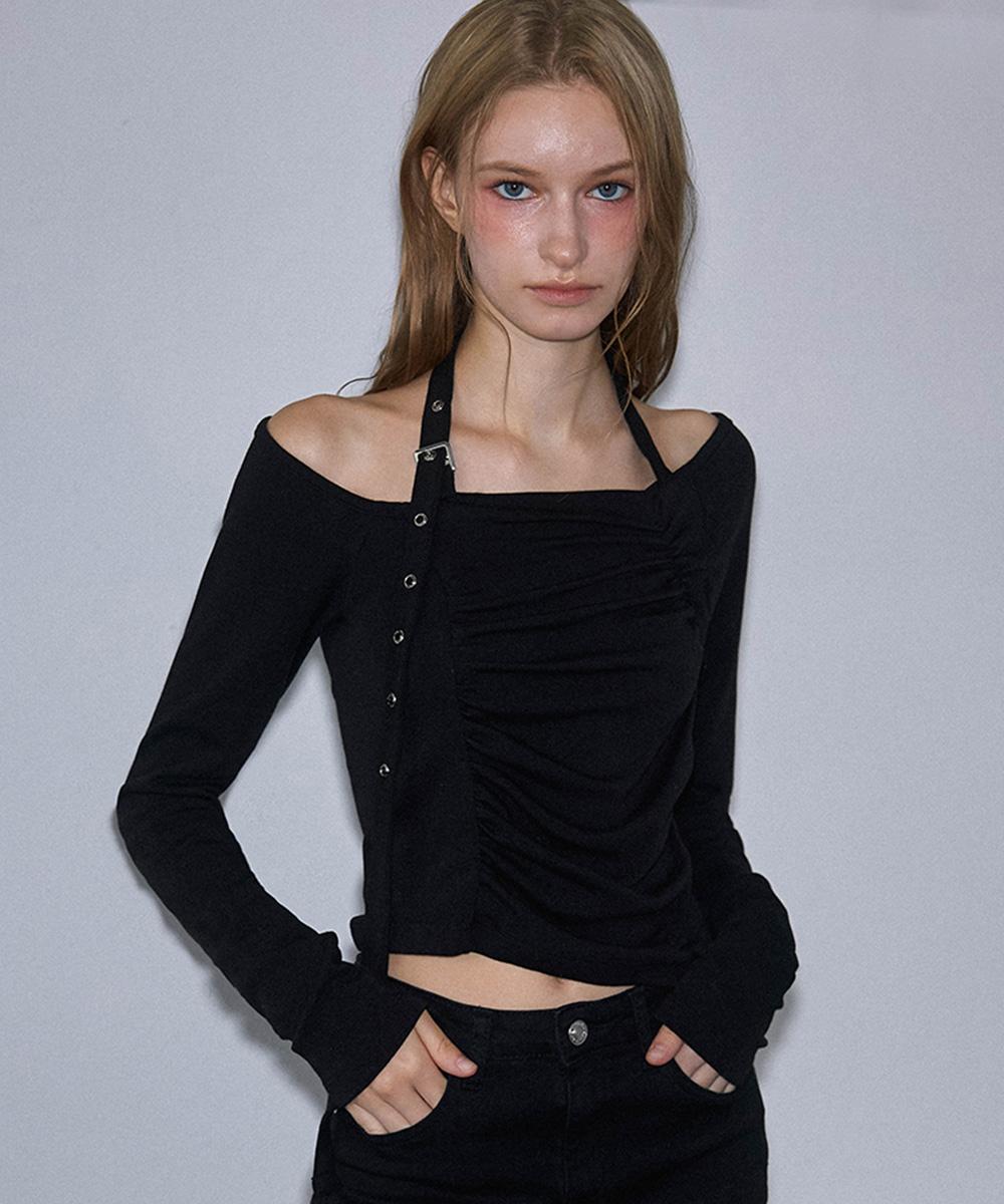 [10/31 예약발송] Eyelet Belt Long Sleeve [Black]