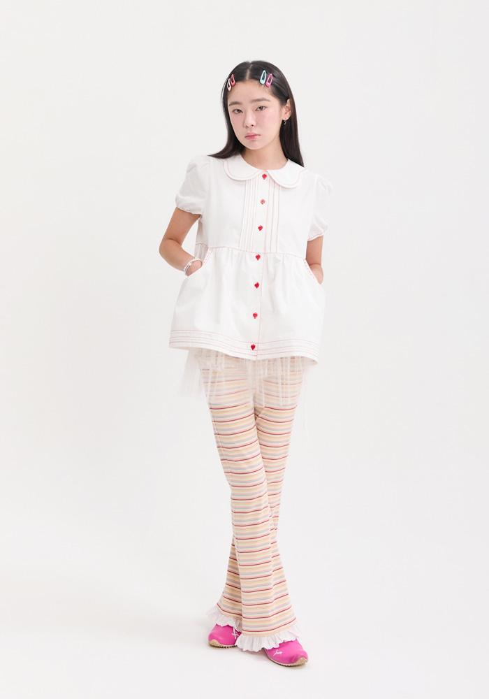 stripe leggings pants_ivory