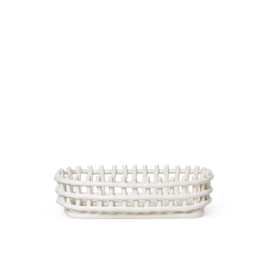 펌리빙 세라믹 바스켓 Ceramic Basket Oval Off-White