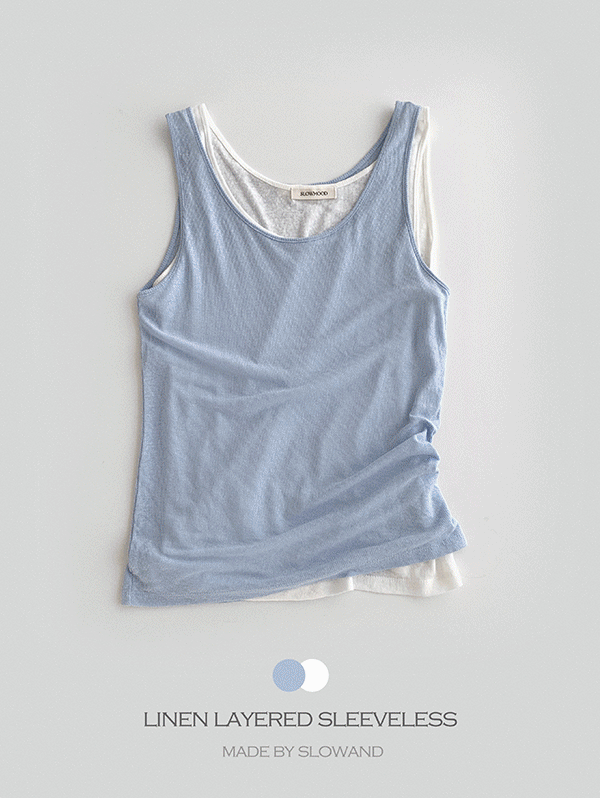 [실시간베스트10%] #SLOWMADE. 몬테 린넨 슬리브리스 (레이어드룩!) - 6 color