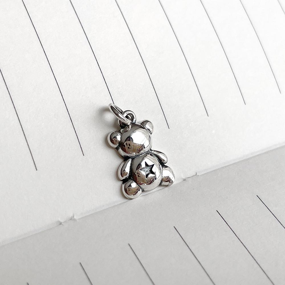실버925 곰돌이 펜던트 은 참 비즈공예재료 부자재 팔찌만들기
