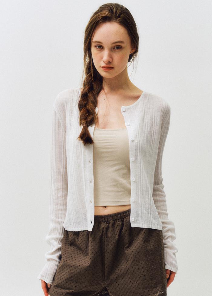 Essential Linen Round Knit Cardigan_CTK231(White)