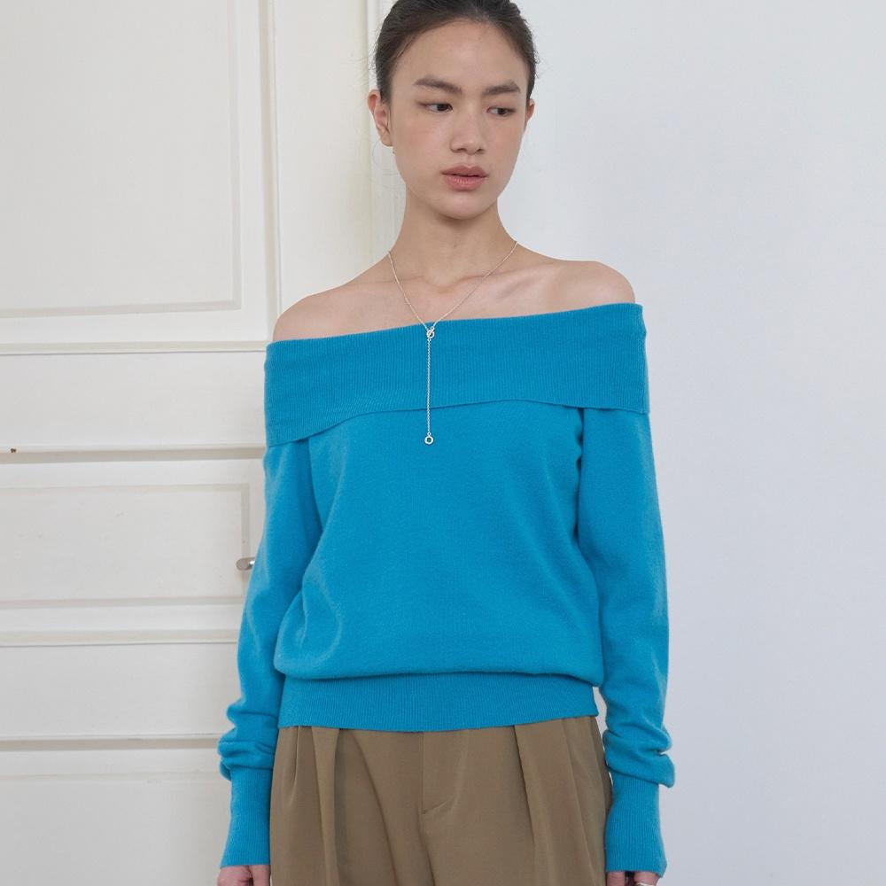 OFF SHOULDER KNIT_BLUE