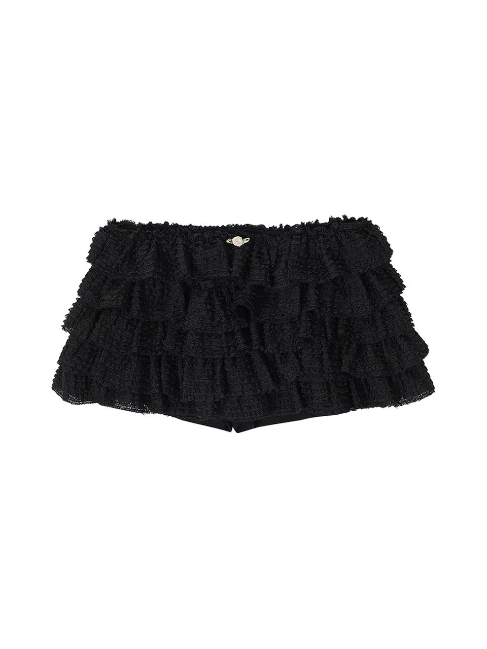 LACE CANCAN SKIRT PANTS_BLACK