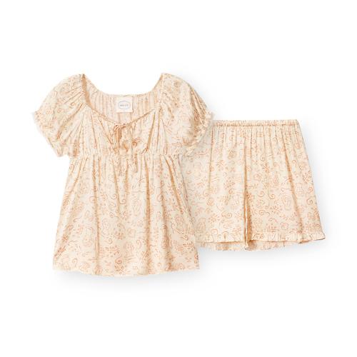 여성 F035 그리스드로잉 반소매 상하