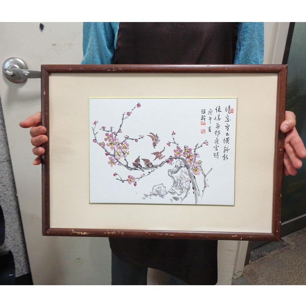 중고 8090년대  액자 동양화액자 화조도그림
