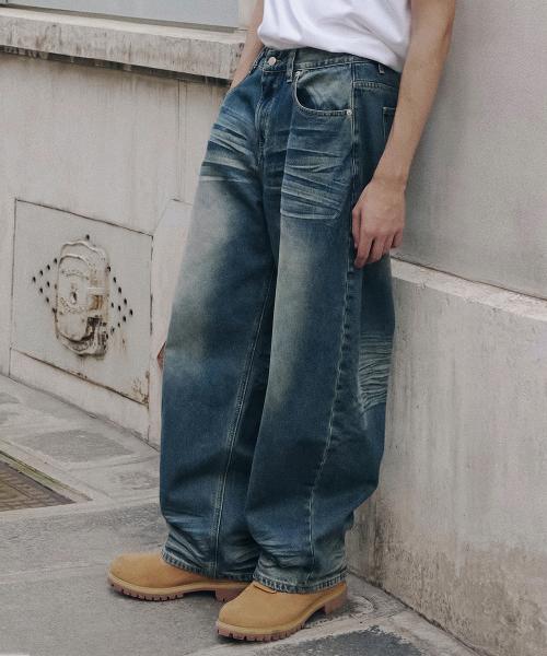 어널러코드(ANOLORCODE)  엠보워싱 데님팬츠 (진청) - 사이즈 & 후기 | 무신사