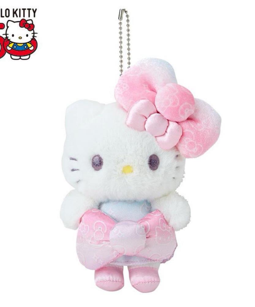 산리오 헬로키티 50주년 패셔너블 리본 생일 시리즈 마스코트 홀더 키링