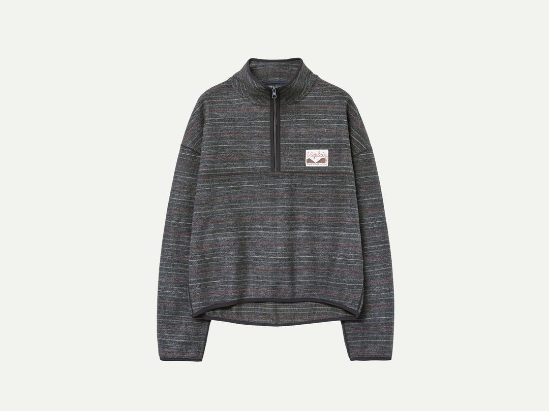 Via Anorak fleece (Charcoal stripe)