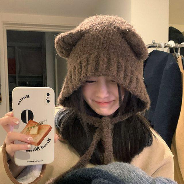 ELM-140 벙거지 대두 겨울 니트 빈티지 검정 예쁜 얼굴작아보이는 힙합 여행 털 모자 비니