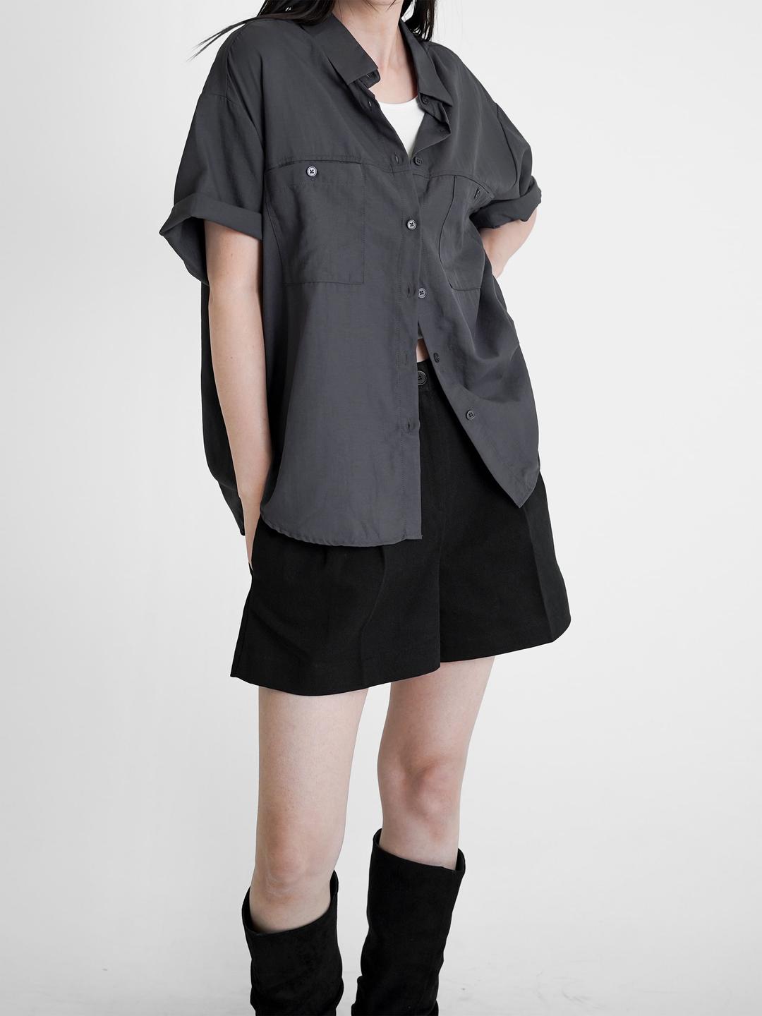 프린 반팔 셔츠