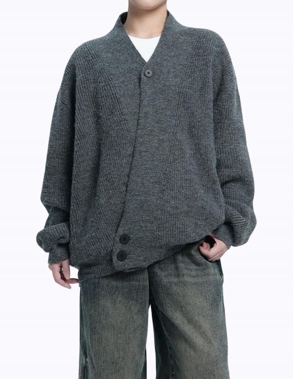 언발란스 라인 로브 니트 가디건