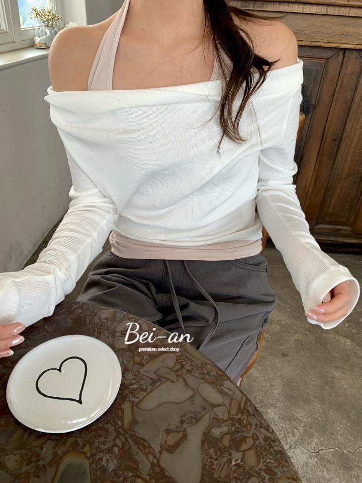 바이안 riette 리에뜨 리스 슬리브리스 홀터넥 무지 이너 크롭 나시 (2 color)