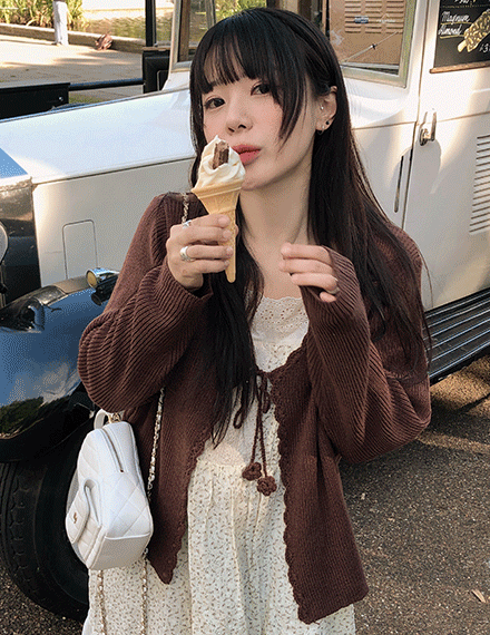 빈블 롯퓨리본가디건