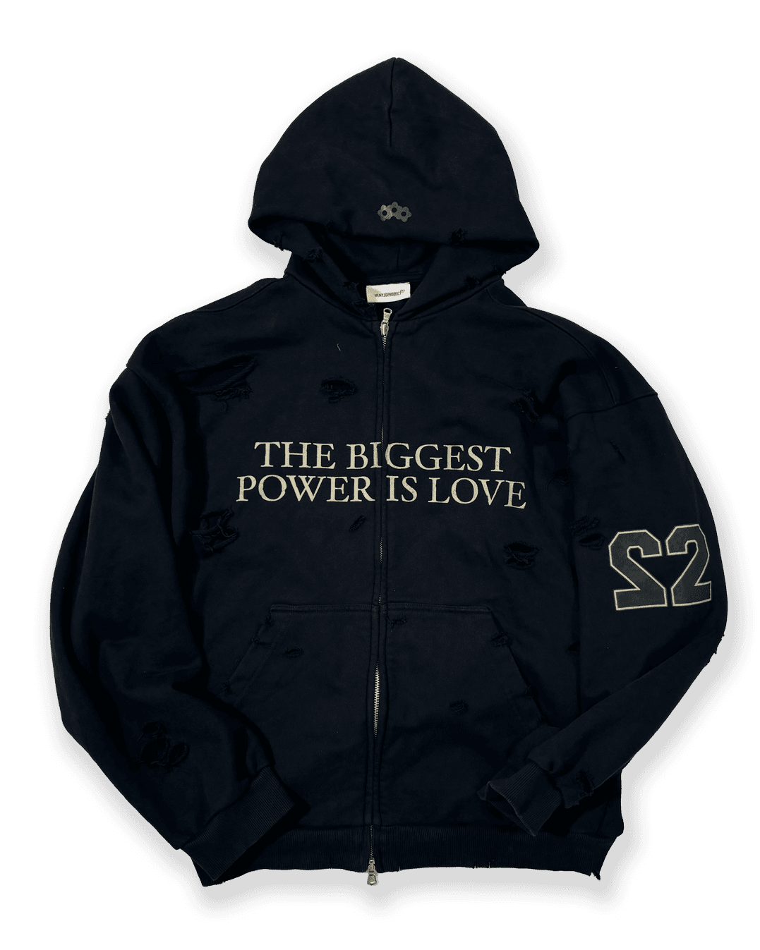 BPL Damaged Hoodie Zip Up  /Black (PRE-ORDER)