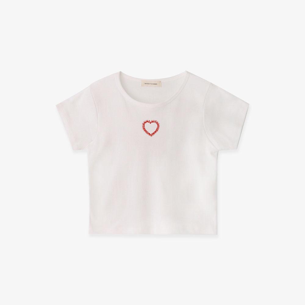 [5/3 예약 발송] Heart lettering t-shirt_ivory