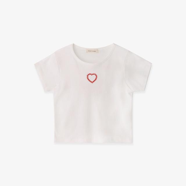 [5/3 예약 발송] Heart lettering t-shirt_ivory