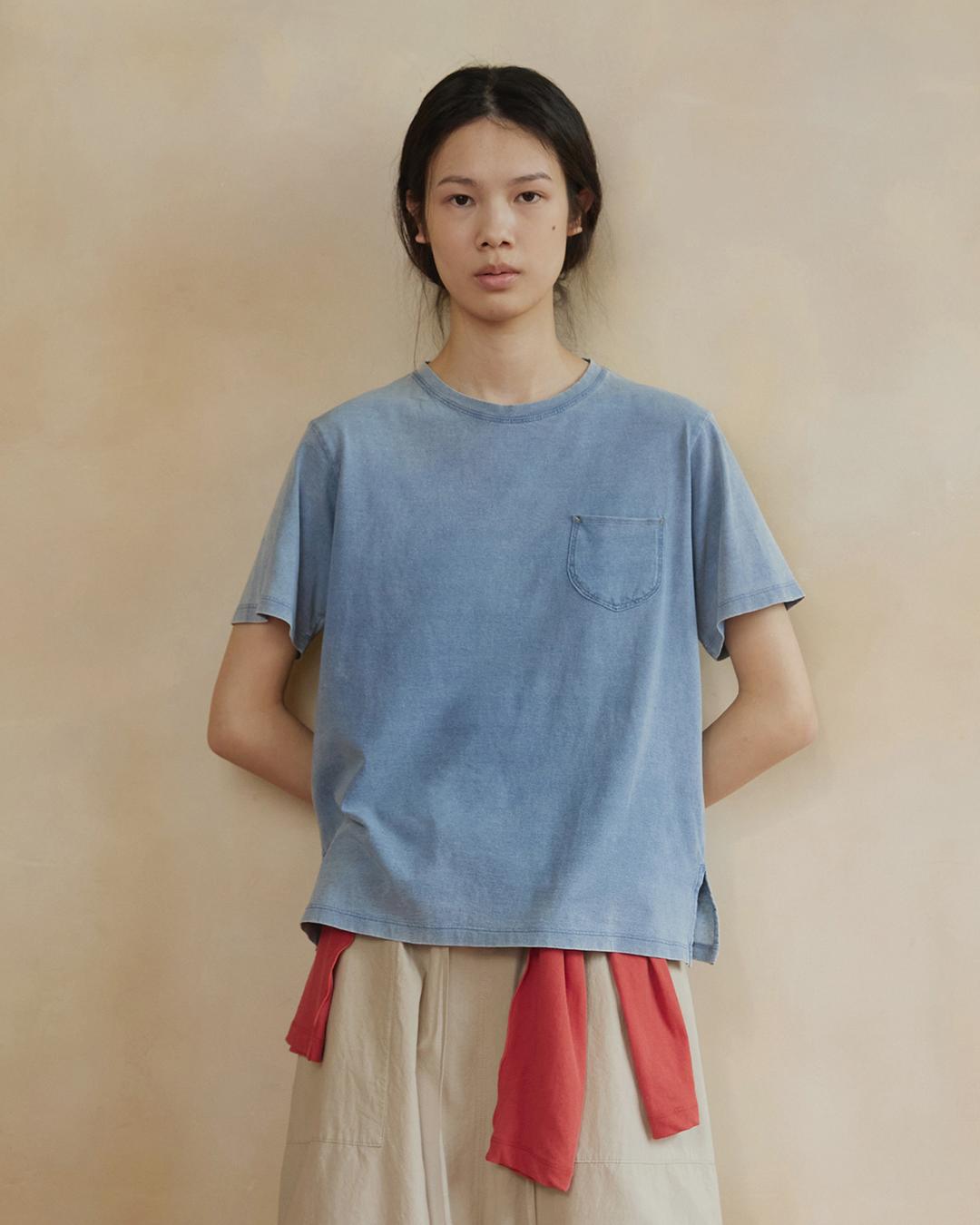 25 denim single pocket t-shirt (blue)