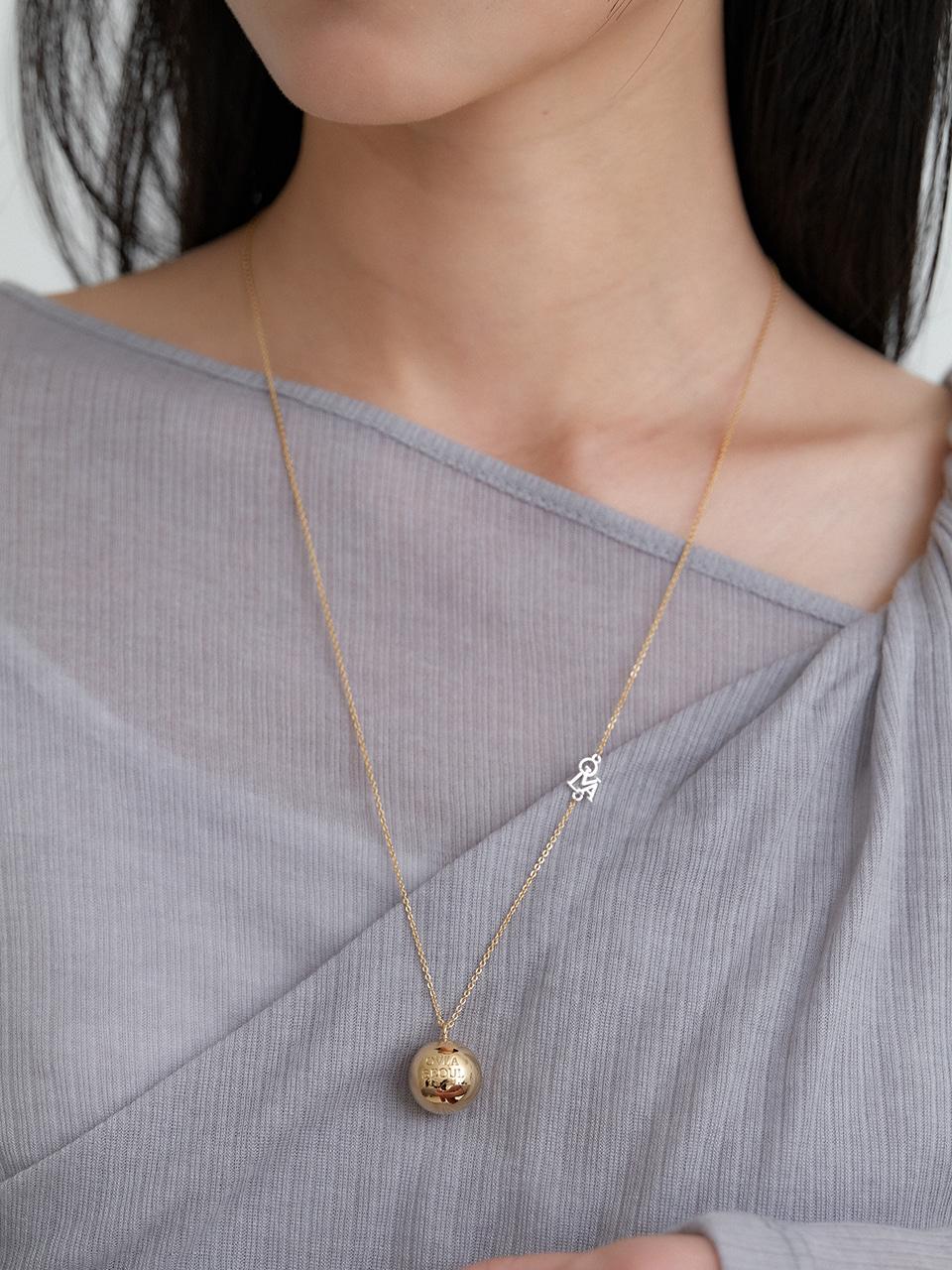combi bold ball necklace_gold JN037