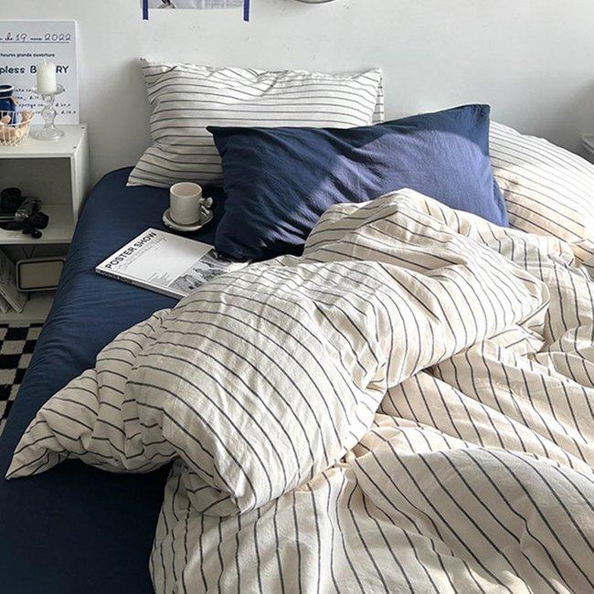 심플 스트라이프 시트 이불커버 세트 S