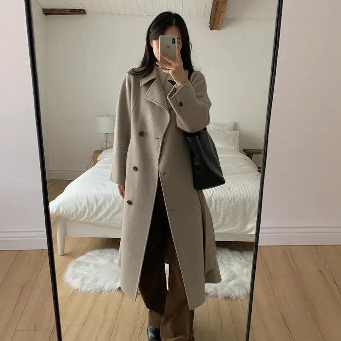 [라세지스지혜PICK] handmade cashmere belted coat-ash brown