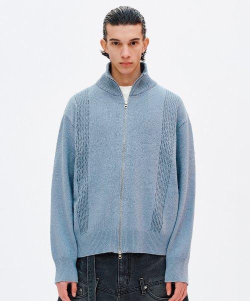 NET ZIP UP CARDIGAN Sky Blue