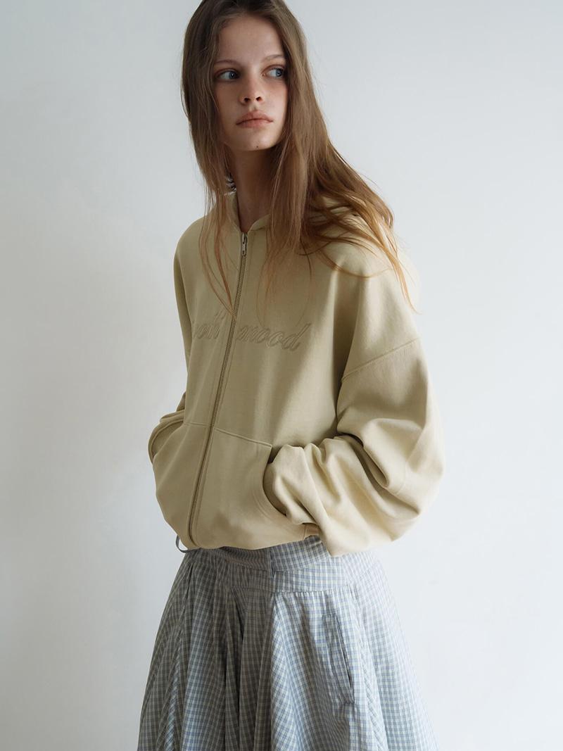 Drew Hooded Zip Up Muted Green (2nd)