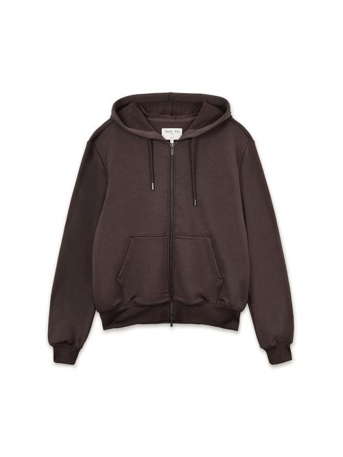 BACK LOGO GLITTER HOODY ZIP UP FOR WOMEN IN BROWN
