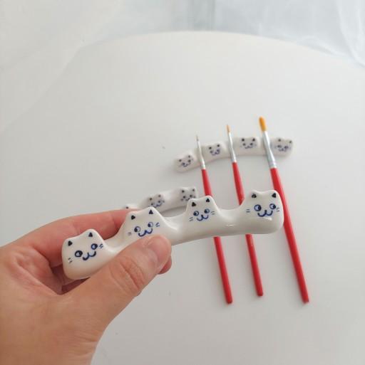 고양이붓받침대,펜홀더,붓거치대,펜거치대,필산