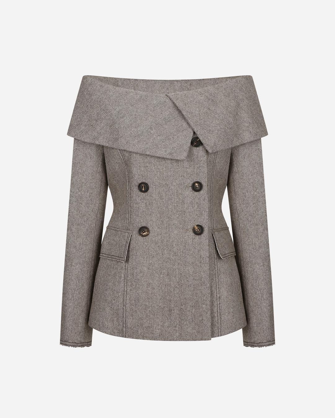 페이 오프숄더 자켓