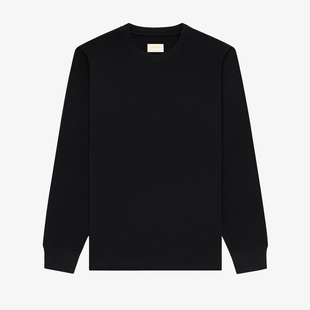 Long-Sleeve   Tonal   Logo   Tee - JET BLACK / XS