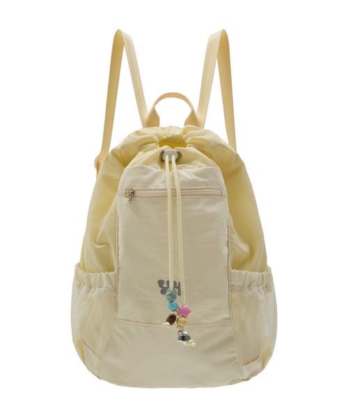 비즈 나일론 스트링 백팩 라이트옐로우
