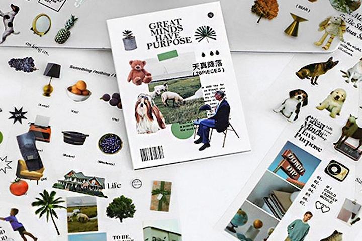 투명 심플 스티커북 PET 흑백 일상 다이어리 꾸미기