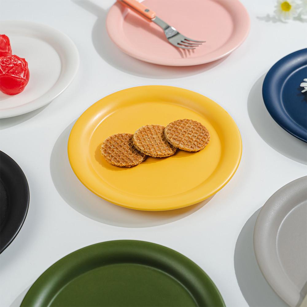 위즈라인 무광 홈카페 예쁜 디저트 브런치 원형접시 1호