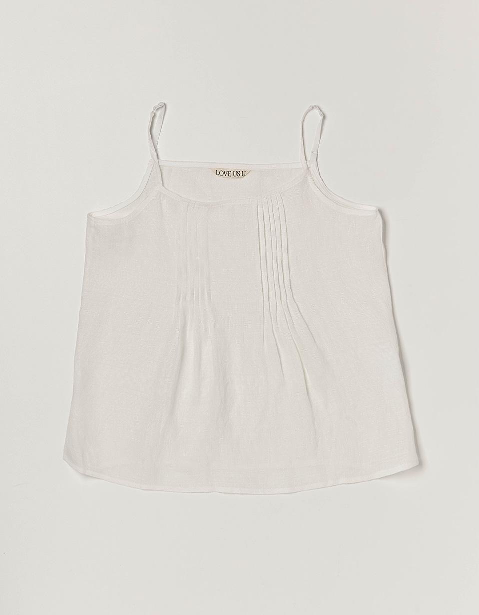 Pintuck Lace Sleeveless (Ivory)