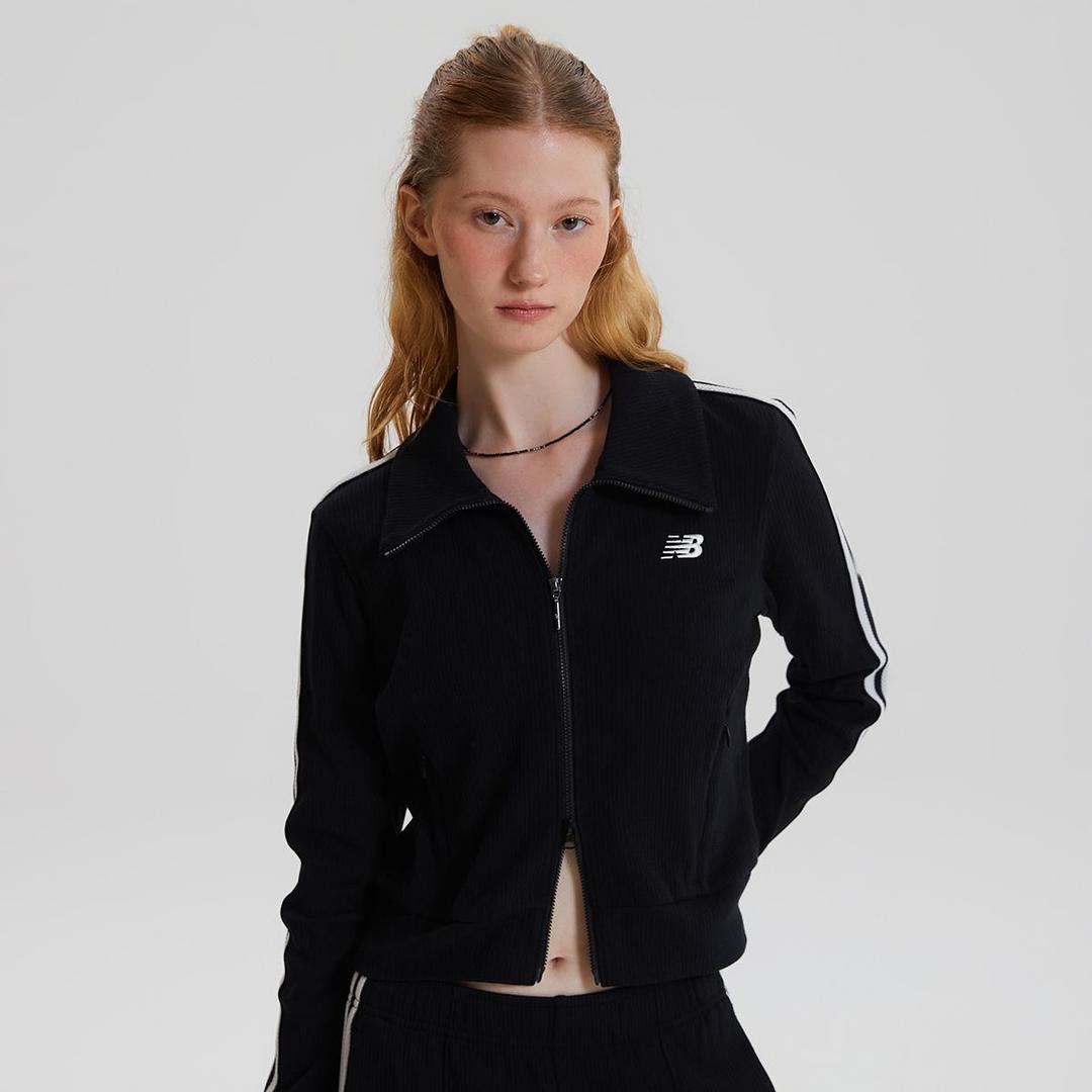 WOMEN 트랙 골지 집업 (SLIM FIT)