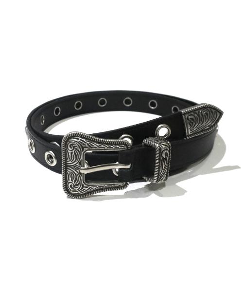 CONTRY ROCK  EYELET BELTS - BLACK