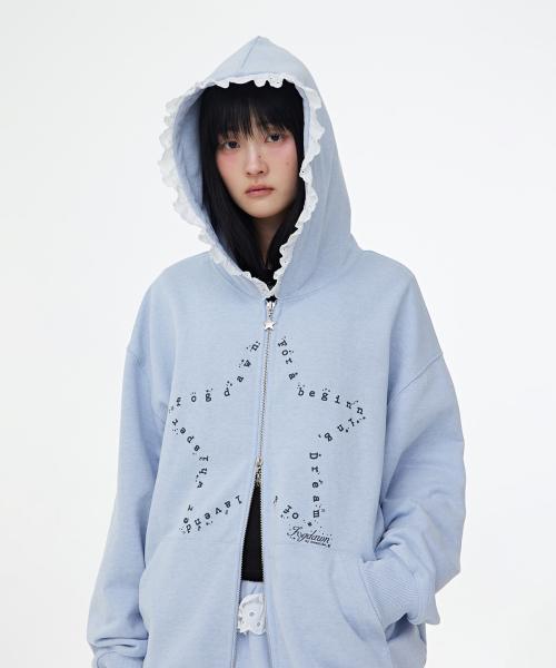 Lullaby Lace Hoodie Zip-up (blue)