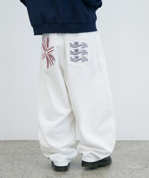 브리티시 아트워크 데님 팬츠 (화이트)