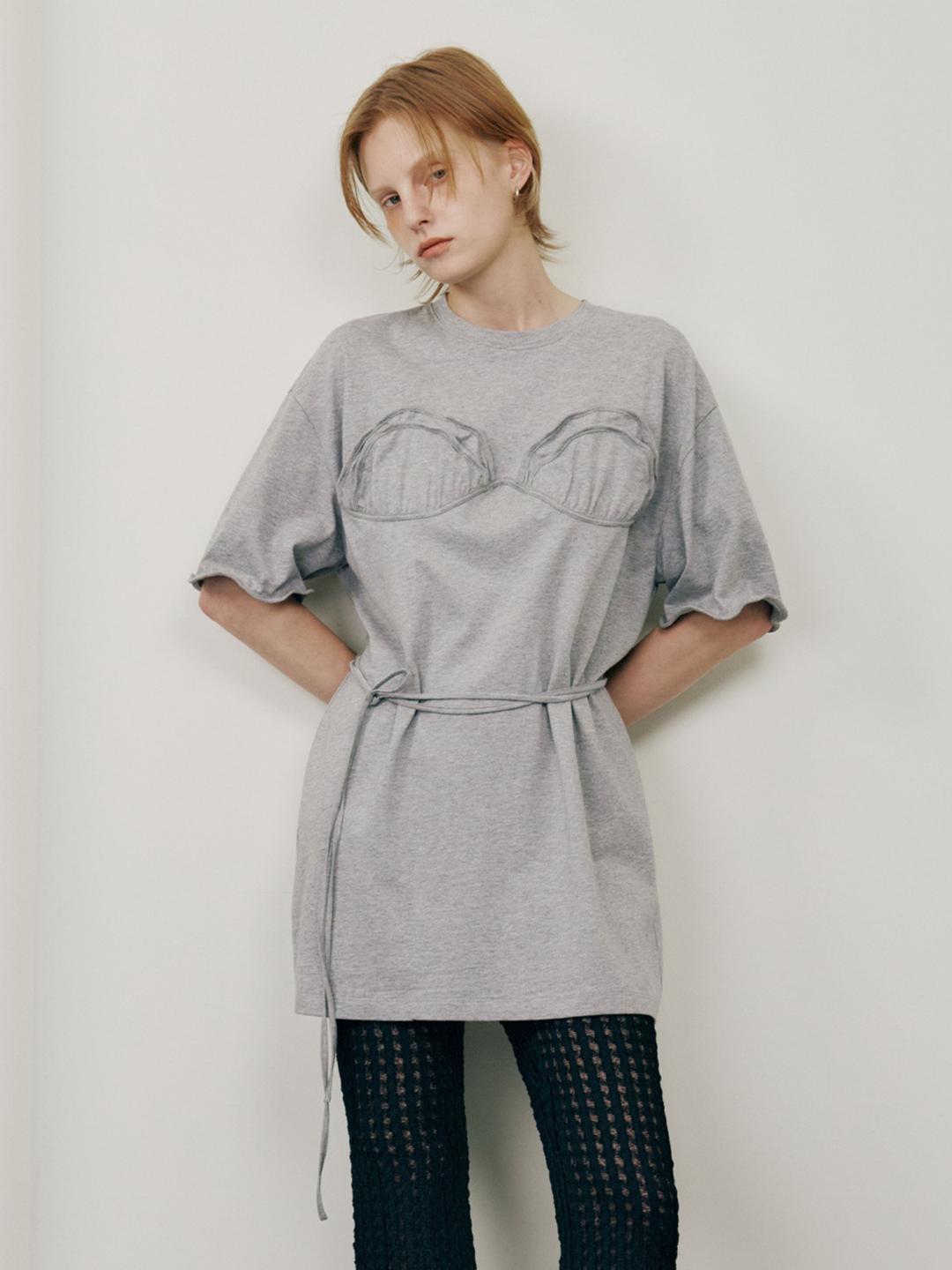 Shell Wire String T-Shirt in Grey VW5ME627-12