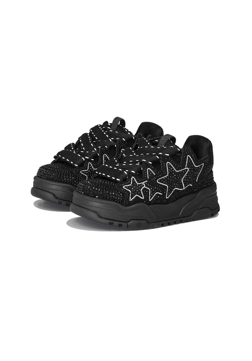 KAALIXTO丨Crystal Star Chunky Sneaker – Lao Bai Collab - Black / US 3.5 MEN / US 5 WOMEN = IT 35
