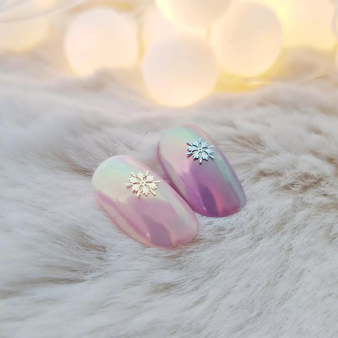 [보니비네일] 눈꽃초박No.4 대용량리뉴얼 크리스마스 네일파츠 2종 택1 18K 골드 {약 100개입}